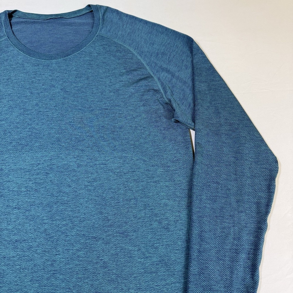 Lululemon Shirt Mens XXL Teal Metal Vent Tech Long‎ Sleeve Performance Training - Picture 3 of 16